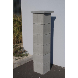 element-pilier-beton-32x32x25cm-faux-joint-gris-edycem|Piliers et dessus piliers