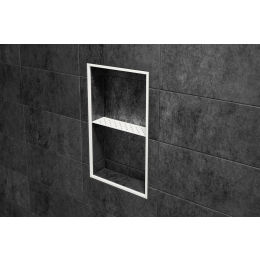 tablette-niche-floral-shelf-n-300x87-alu-struc-blanc-mat|Accessoires salle de bain