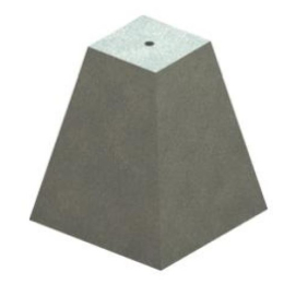 WESER - Chapeau de pilier pointe de diamant - gris - 40x40x4/8 cm