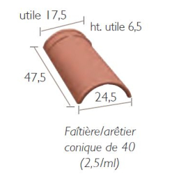 faitiere-aretier-conique-de-40-monier-ar260-colorado|Fixation et accessoires tuiles