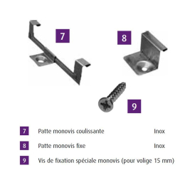 patte-coulissante-monovis-joint-debout-100-bte-vmzinc|Accessoires toiture en zinc