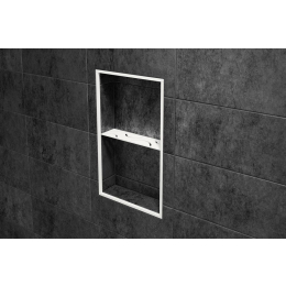 tablette-niche-curve-shelf-n-300x87-alu-struc-blanc-mat|Accessoires salle de bain