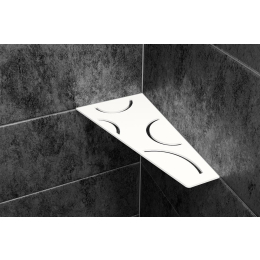tablette-angle-curve-shelf-e-154x295-alu-struc-blanc-mat|Accessoires salle de bain