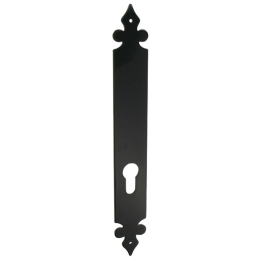 plaque-rustique-alu-bequille-trou-seul-noir-ja392003-tirard|Garnitures et ensemble de porte