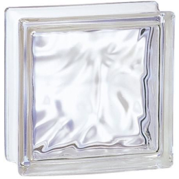 brique-de-verre-30x30x10-incolore-nuagee-3010n-la-rochere|Panneaux et briques de verre