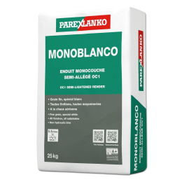 enduit-monocouche-semi-allege-grain-fin-monoblanco-25kg-parex-lanko|Enduit monocouche