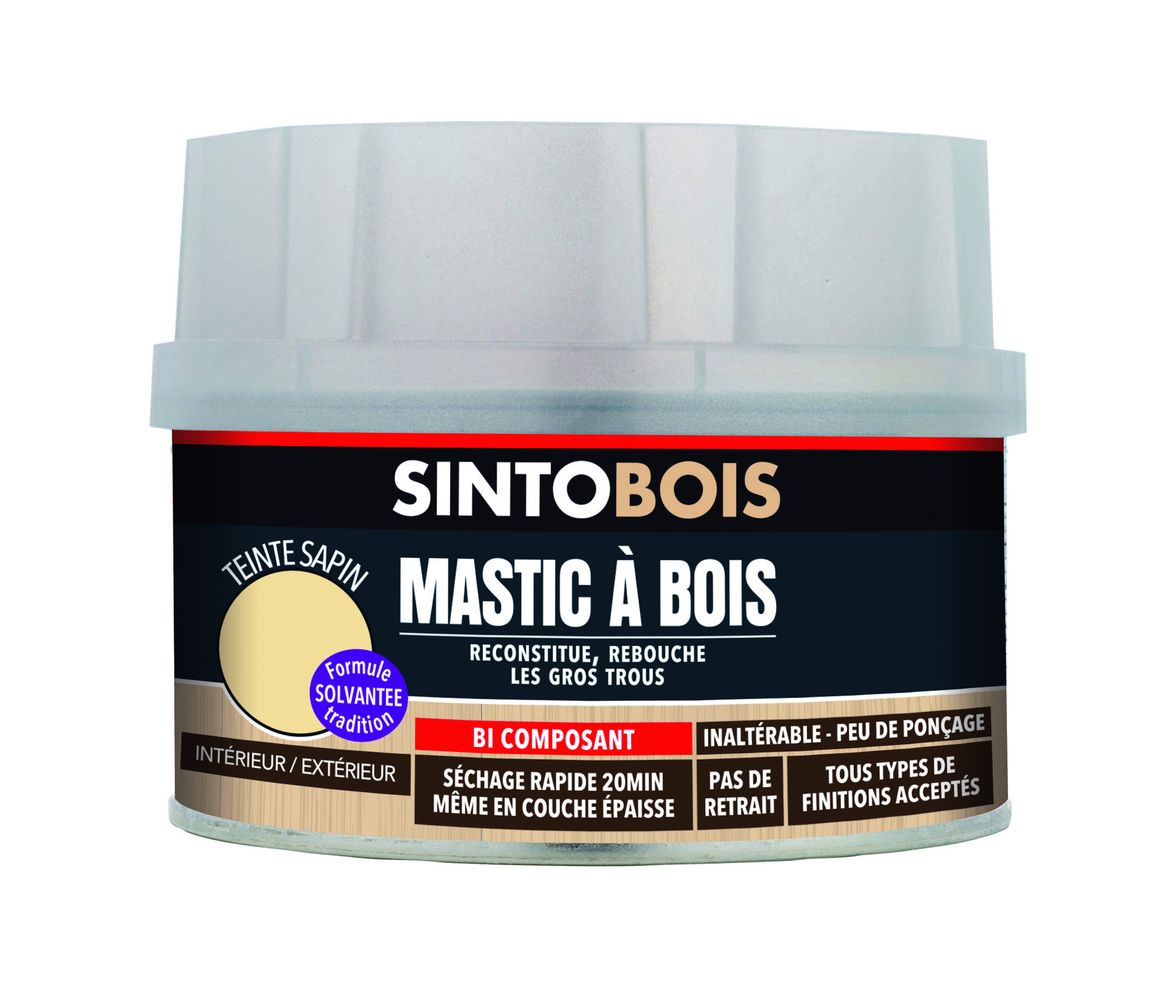 mastic bois sintobois sapin 500ml/pot 33781